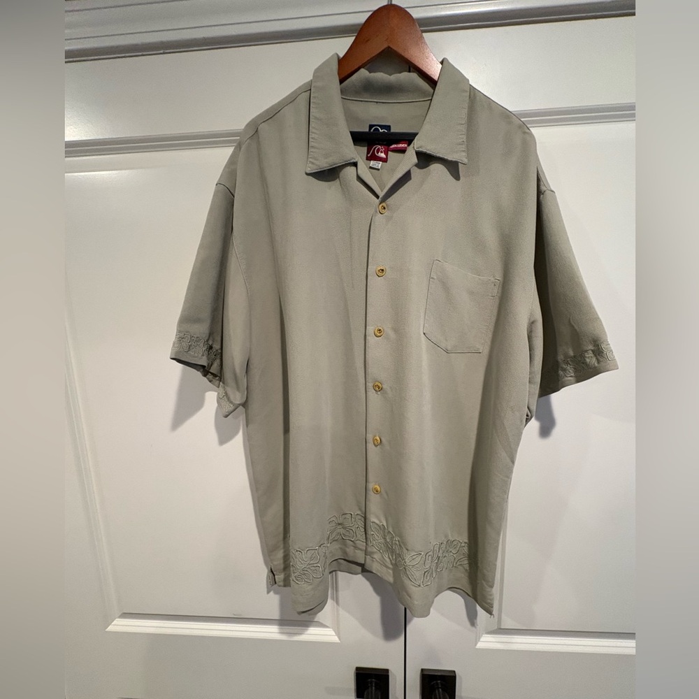 Quicksilver Light Sage Button Down - image 3